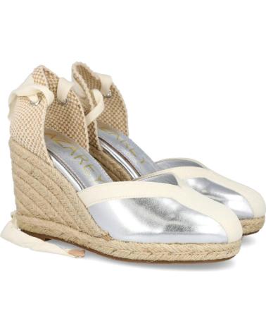 AZAREY 494J546 ESPADRILLE-KEILABSATZSCHUHE AUS METALLIC-JUTE SILBER MIT KNÖCHELRIEMEN GRIS