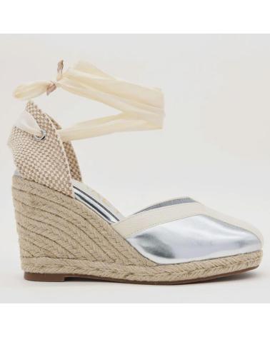 AZAREY 494J546 ESPADRILLE-KEILABSATZSCHUHE AUS METALLIC-JUTE SILBER MIT KNÖCHELRIEMEN GRIS