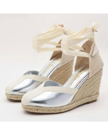 AZAREY 494J546 ESPADRILLE-KEILABSATZSCHUHE AUS METALLIC-JUTE SILBER MIT KNÖCHELRIEMEN GRIS