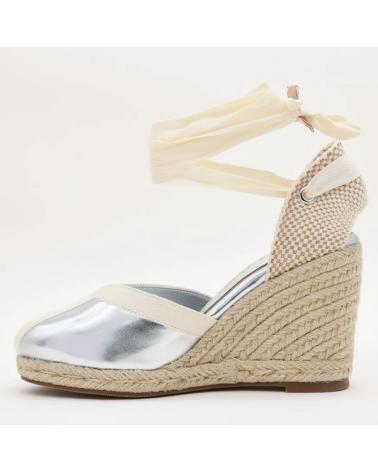 AZAREY 494J546 ESPADRILLE-KEILABSATZSCHUHE AUS METALLIC-JUTE SILBER MIT KNÖCHELRIEMEN GRIS