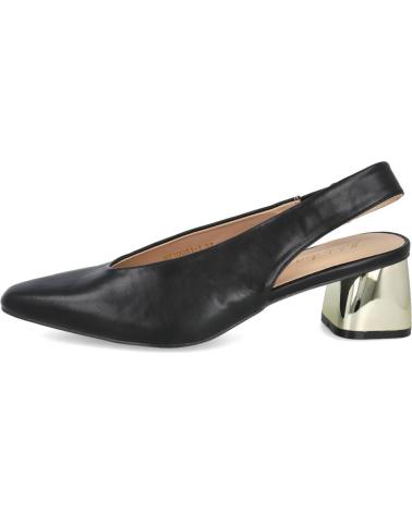 L&R SHOES MY10051 SCARPE SLINGBACK NERE CON TACCO QUADRATO DORATO NEGRO