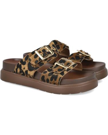 BUBBLE BOBBLE PLATEAU-SANDALEN M2535 LEOPARDENMUSTER MARRON