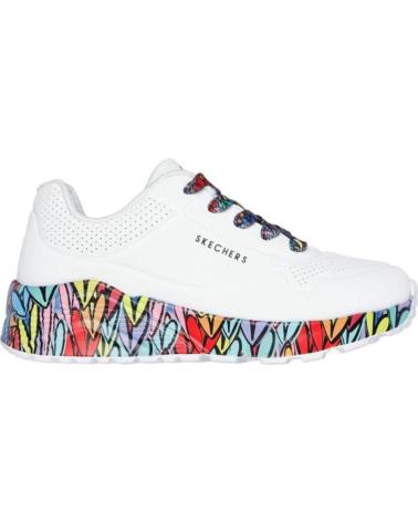 SKECHERS UNO LITE SUBTLE LOVE WEISSE SNEAKER MIT MEHRFARBIGER SOHLE VARIOS COLORES