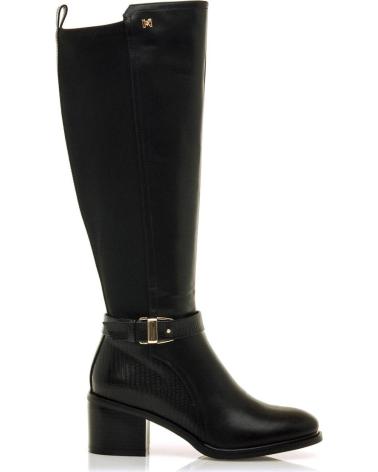 MARIA MARE 63601 BOTTES HAUTES NOIRES À TALON AVEC DÉTAIL MÉTALLIQUE NEGRO
