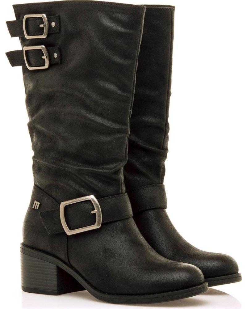 MTNG BOTA 54663 PRETA COM FIVELAS DECORATIVAS E SALTO NEGRO