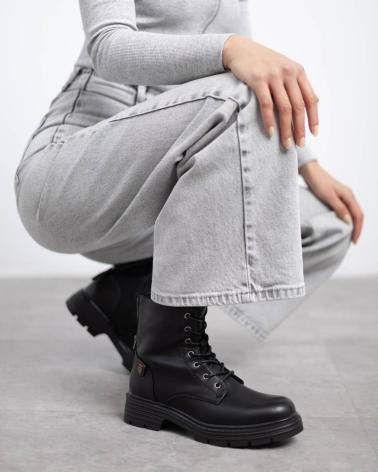 REFRESH STIVALI MILITARI NERI CON LACCI MODELLO 173024 NEGRO