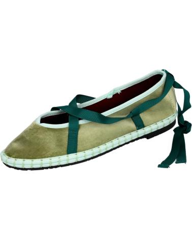 L&R SHOES CD-5 VELVET BALLERINAS WITH GREEN RIBBONS VERDE
