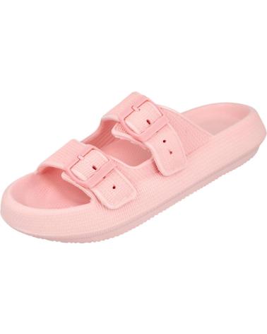 L&R SHOES VG323 CIABATTE DA SPIAGGIA E PISCINA CON DOPPIA FASCIA E FIBBIE ROSA ROSA