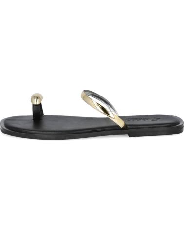 L&R SHOES GZ-2A015 SANDÁLIAS RASAS COM ADORNO METÁLICO PRETO NEGRO