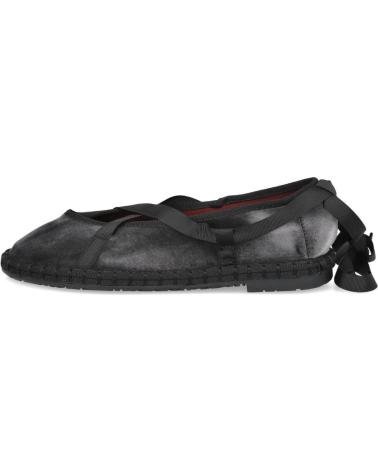 L&R SHOES SAMT-BALLERINAS GRAU MIT BÄNDERN MODELL CD-5 GRIS