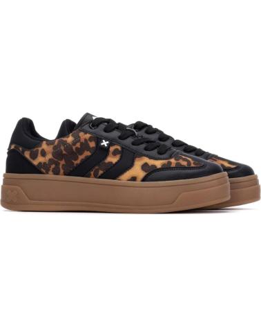 BASKETS XTI 144584 NOIRES AVEC PLATEFORME ET IMPRIMÉ ANIMALIER NEGRO