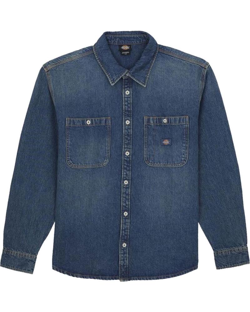 DICKIES MECHANIC DENIM LS SHIRT KHAKI TINTED BLUE KHAKI TNTD BLUE