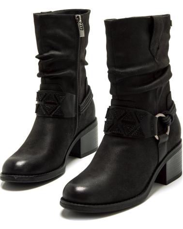 MTNG 54666 BOTAS ESTILO BIKER PRETAS COM FIVELA METÁLICA NEGRO
