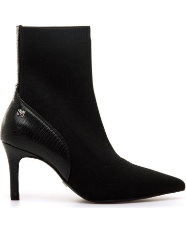 BOTINES MARIA MARE 63640 NEGROS DE TEJIDO ELÁSTICO CON TACÓN FINO NEGRO