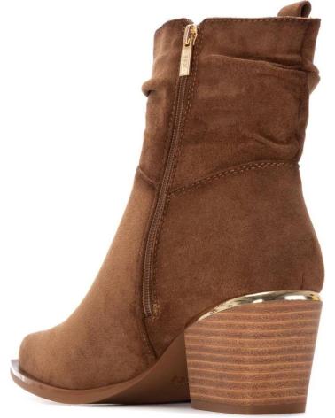 XTI 144461 CAMEL WILDLEDER-STIEFELETTEN MIT FRANSEN IM WESTERN-STIL MARRóN