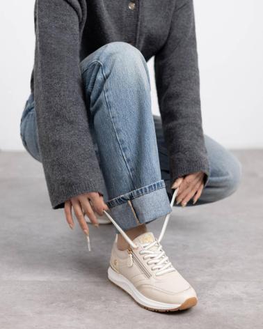 XTI 144183 ZAPATILLAS URBANAS BEIGE CON CREMALLERA DECORATIVA BEIGE