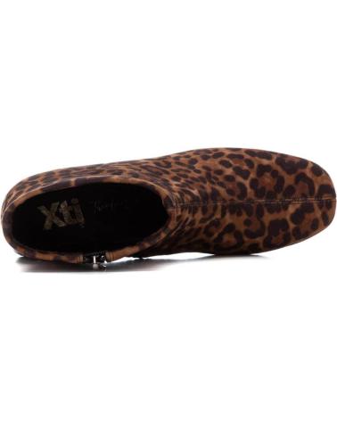 BOTA CANO CURTO XTI 144290 ESTAMPADO LEOPARDO COM SALTO GEOMÉTRICO LEOPARDO