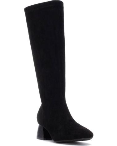 BOTA ALTA XTI 144291 PRETA COM SALTO GEOMÉTRICO NEGRO