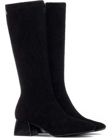 BOTA ALTA XTI 144291 PRETA COM SALTO GEOMÉTRICO NEGRO