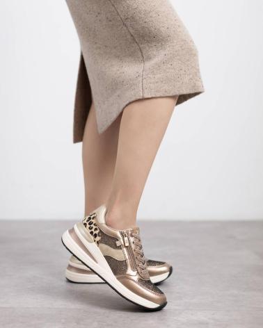 XTI 144629 BRONZE SNEAKERS WITH ANIMAL PRINT DETAILS BRONCE