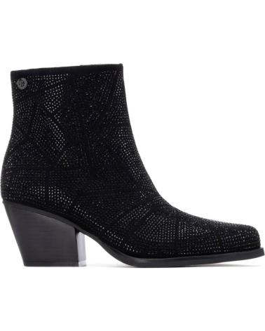 BOTA DE TORNOZELO XTI 144670 PRETA COM SALTO BLOCO NEGRO