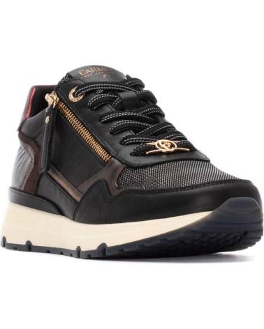 TÊNIS CARMELA 162517 MESH PRETOS COM DETALHES VERMELHOS E ZÍPER NEGRO