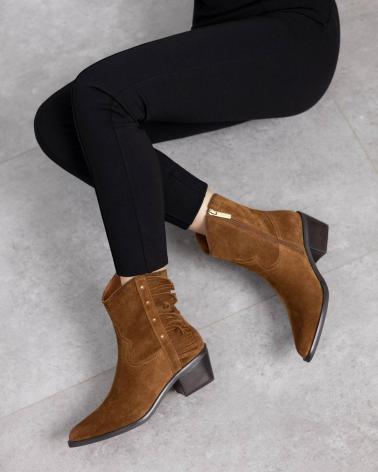 BOTINS CARMELA 162663 CAMEL COM FRANJAS CAMEL
