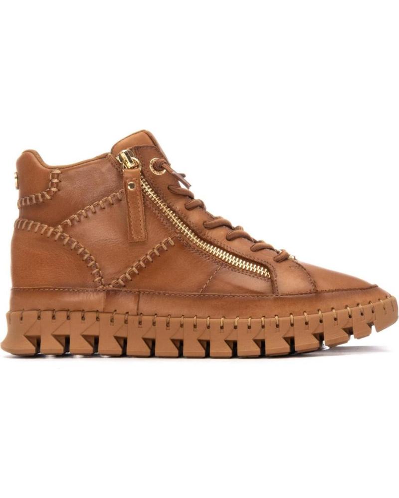 BOTINS CARMELA 162708 SOLA DENTADA CAMEL CAMEL