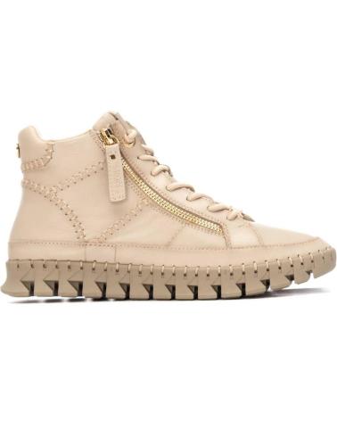 CARMELA BOTA DESPORTIVA ALTA 162708 SOLA DENTADA ZÍPER LATERAL BEGE BEIGE