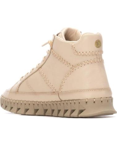 CARMELA BOTA DESPORTIVA ALTA 162708 SOLA DENTADA ZÍPER LATERAL BEGE BEIGE