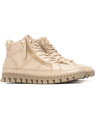 CARMELA BOTA DESPORTIVA ALTA 162708 SOLA DENTADA ZÍPER LATERAL BEGE BEIGE
