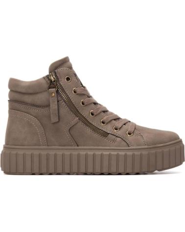 SAPATILHA ALTA REFRESH 172891 TAUPE COM PLATAFORMA E ZÍPER TAUPE