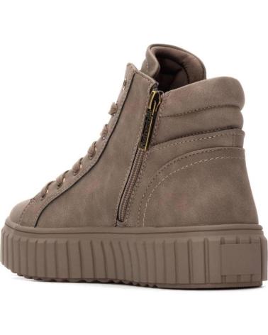 SAPATILHA ALTA REFRESH 172891 TAUPE COM PLATAFORMA E ZÍPER TAUPE