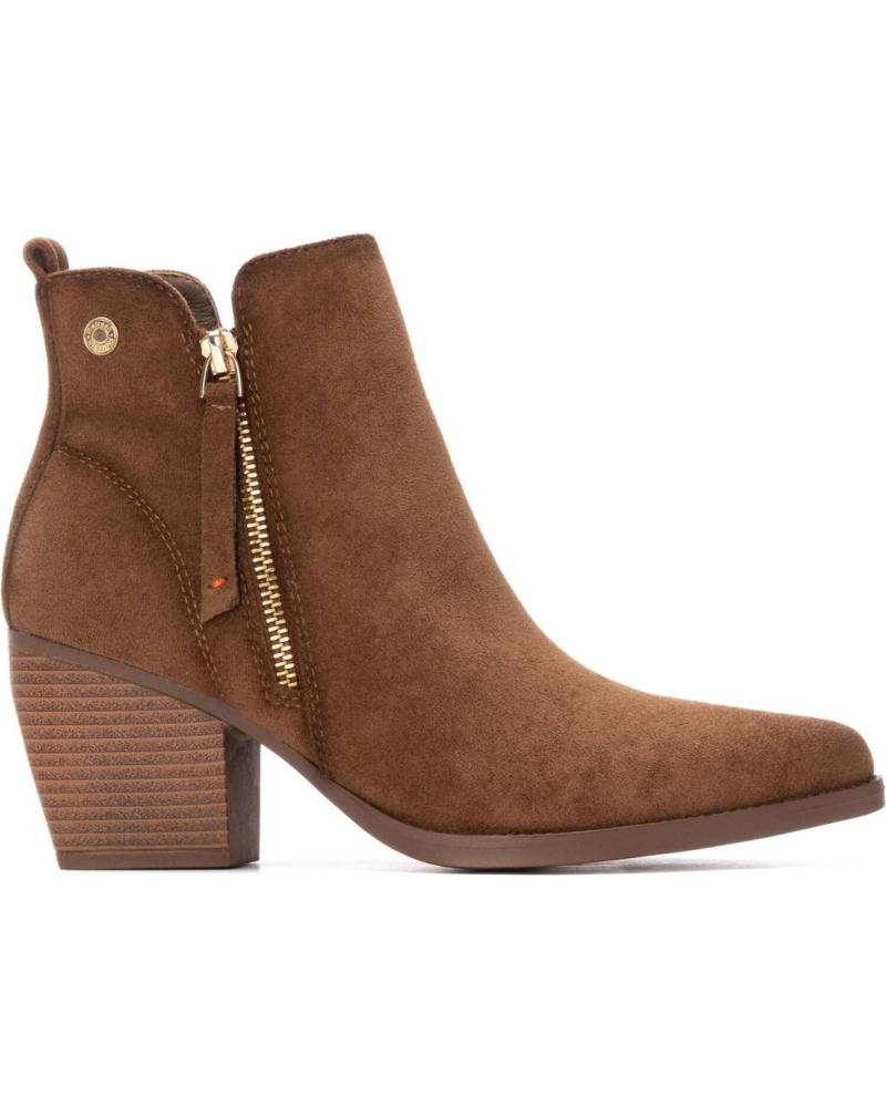 BOTA DE CANO CURTO REFRESH 173015 COM ZÍPER E BORLA TAUPE TAUPE
