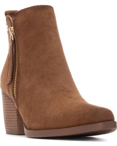 BOTA DE CANO CURTO REFRESH 173015 COM ZÍPER E BORLA TAUPE TAUPE