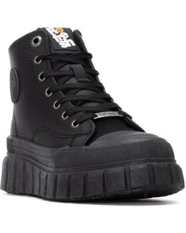 BOTAS DE CANO ALTO REFRESH 173076 PRETAS COM SOLA TRATORADA NEGRO