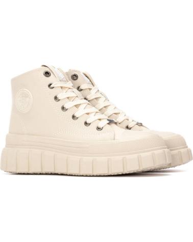 BOTAS DE CANO ALTO REFRESH 173076 BEGE COM SOLA TRATORADA BEIGE