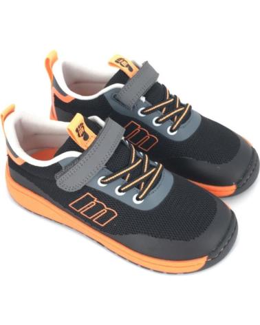 MTNG SAPATILHAS MUSNETS PRETAS E LARANJA COM VELCRO - REF. 13848 NEGRO