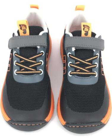 MTNG SAPATILHAS MUSNETS PRETAS E LARANJA COM VELCRO - REF. 13848 NEGRO