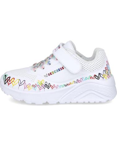 SKECHERS 314091L JGOLDCROWN UNO LITE HEART CRAZE BLANCHES BLANCO