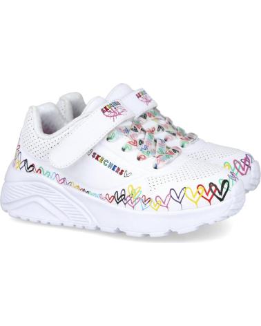 SKECHERS 314091L JGOLDCROWN UNO LITE HEART CRAZE BLANCHES BLANCO