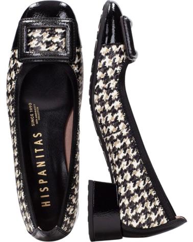 HISPANITAS HI254318 - SCARPA CON TACCO CON DESIGN A QUADRI E FIBBIA NEGRO
