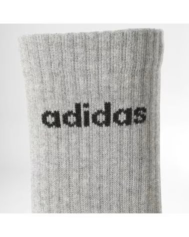 ADIDAS Calcetines C Lin Crew Linear 3 Pares Tricolor Negro Gris Blanco Ic1302 Unisex Calcetin Alto MULTICOLOR