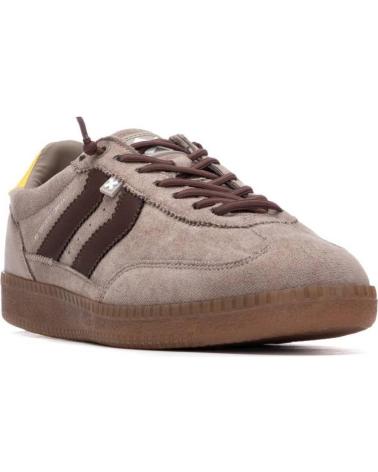 XTI BASKETS CASUAL 14416909 TAUPE AVEC RAYURES MARRON ET DÉTAIL JAUNE MARRóN