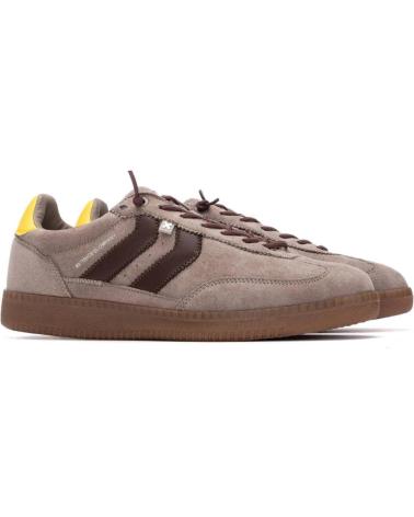XTI BASKETS CASUAL 14416909 TAUPE AVEC RAYURES MARRON ET DÉTAIL JAUNE MARRóN
