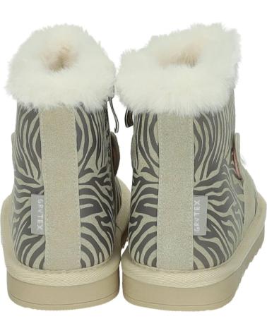 GARVALIN 251555-A156 GREY LEATHER BOOT WITH CAT DESIGN AND SHEARLING LINING GRIS