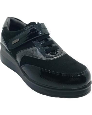 ZAPATO CONFORT MYSOFT 25M573 NEGRO CON CIERRE DE VELCRO NEGRO