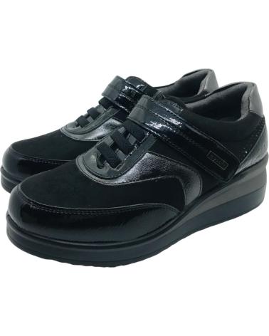 ZAPATO CONFORT MYSOFT 25M573 NEGRO CON CIERRE DE VELCRO NEGRO