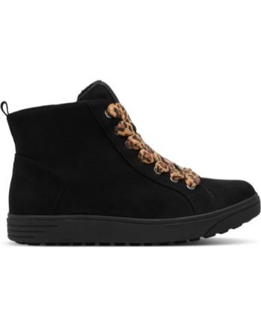 BOTÍN VEGANO JANA 25280 NEGRO CON CORDONES ANIMAL PRINT NEGRO