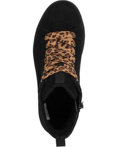 BOTÍN VEGANO JANA 25280 NEGRO CON CORDONES ANIMAL PRINT NEGRO